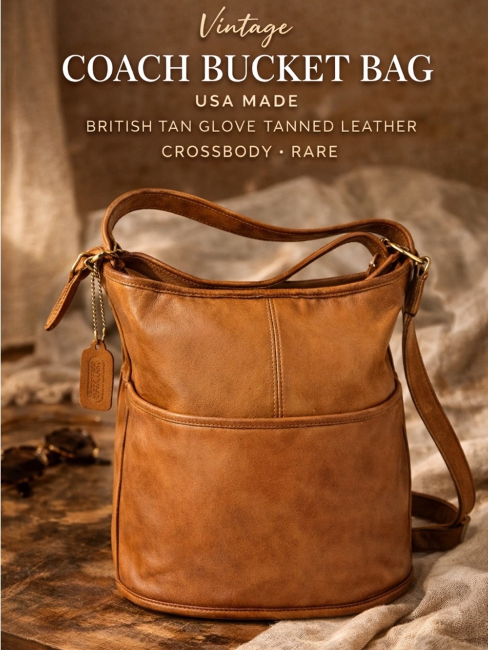 Vintage Coach Brown Leather Bucket Bag Crossbody Legacy Made USA - Picture 16 of 16